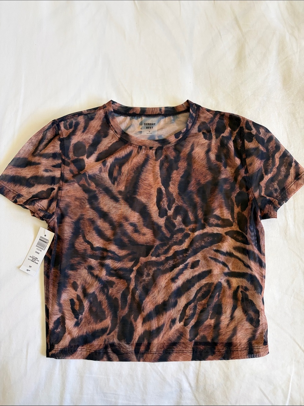 Sunday Best Brown and Black Animal Print Short Sleeve Tee